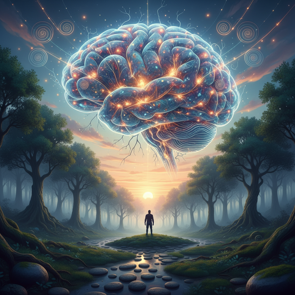 Abstract image showing glowing interconnected lines representing neural pathways in the brain