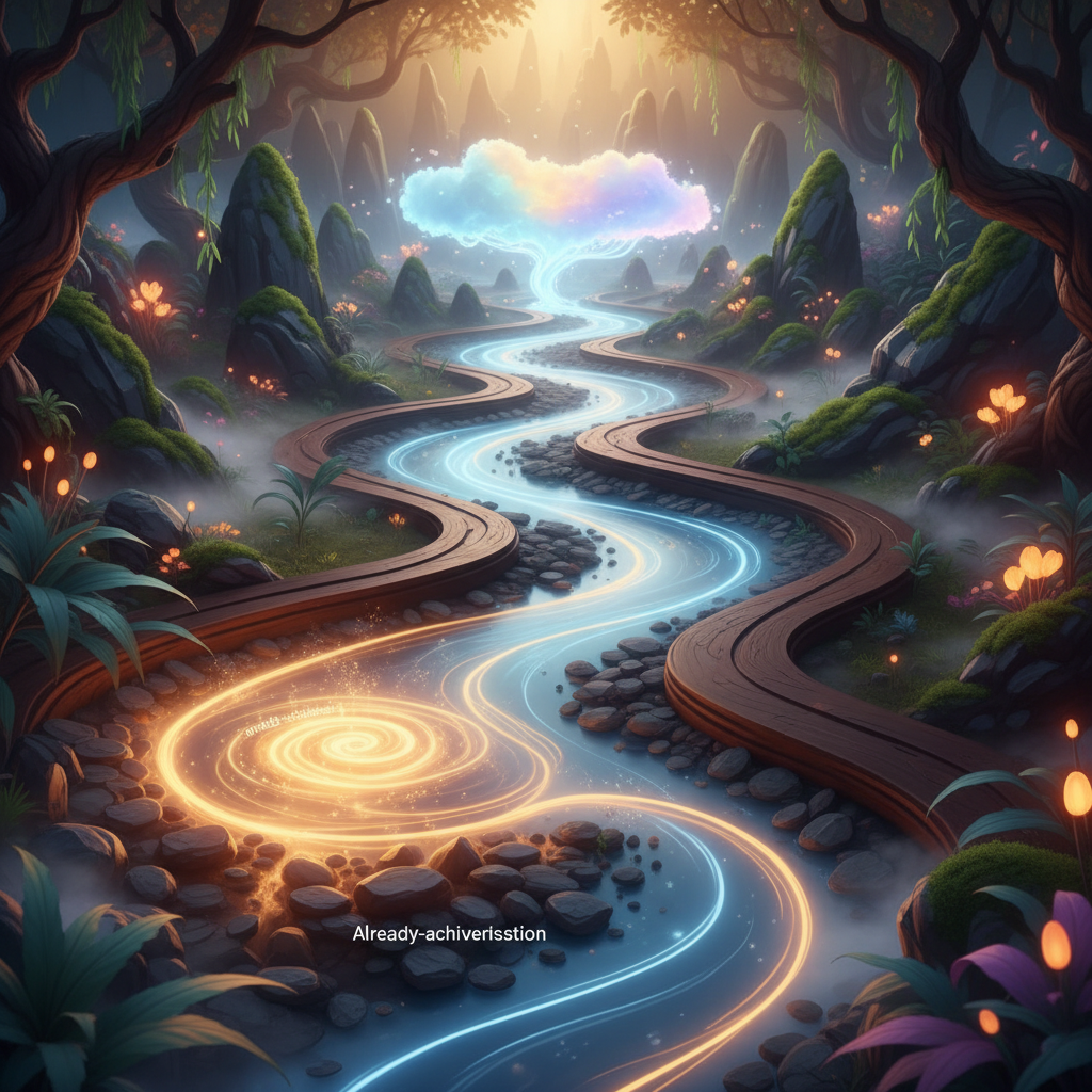 Abstract image showing a smooth, flowing transition from a blurry background to a clear, focused foreground, symbolizing the journey from future aspiration to present reality.