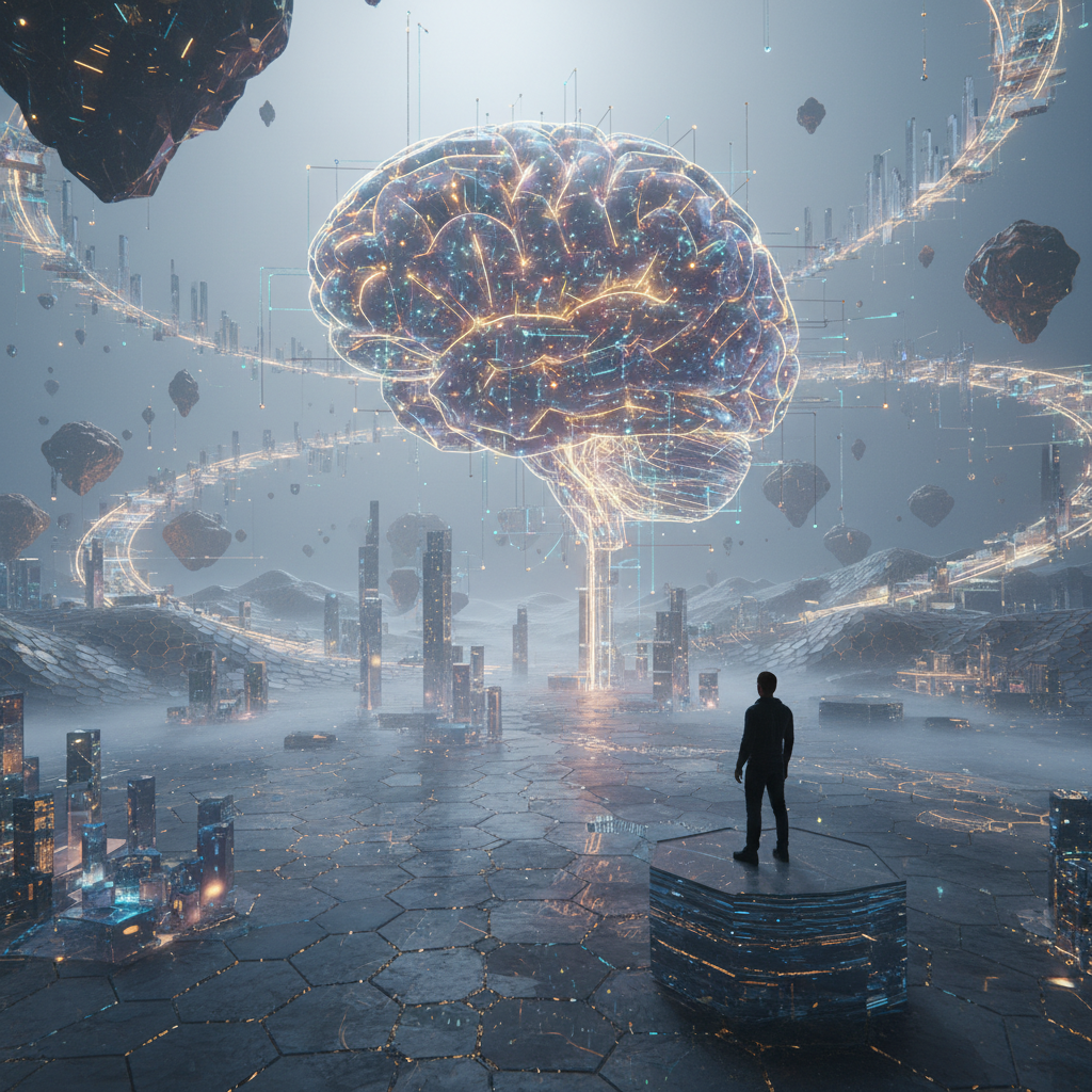 Close-up of glowing interconnected neural pathways within a brain-like structure, symbolizing neuroplasticity and thought.