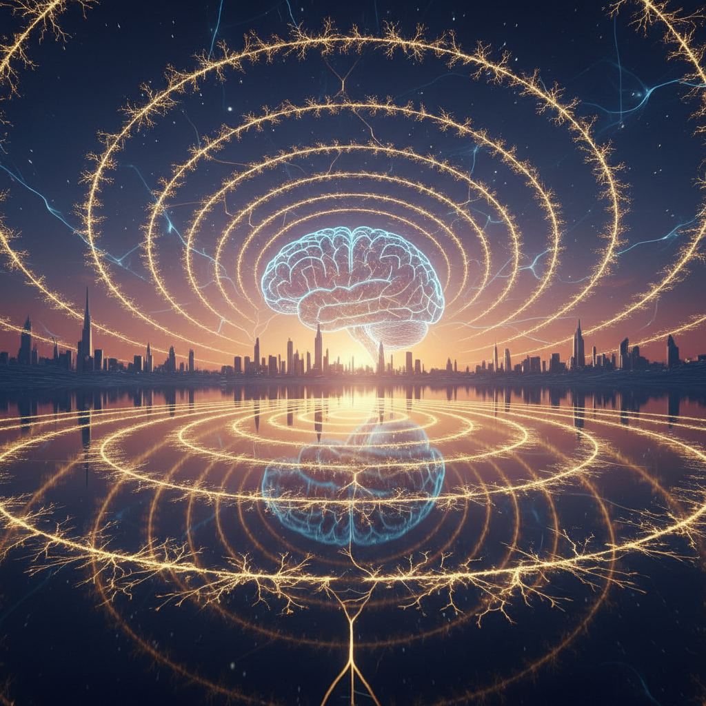 Close-up of intricate neural network with glowing connections against a dark background