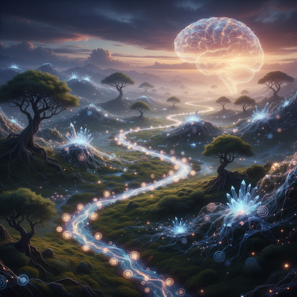 Abstract illustration of interconnected neural pathways within a brain, symbolizing learning and adaptation.