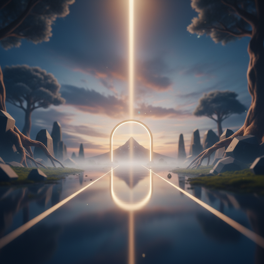 A single, bright spotlight illuminating a clear, well-defined path forward in an otherwise dim setting.